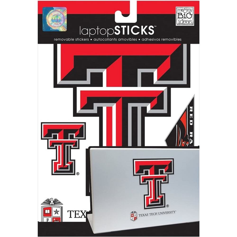 NCAA Texas Tech Laptop Decal Computer Red Raiders School Dorm Logo Removable